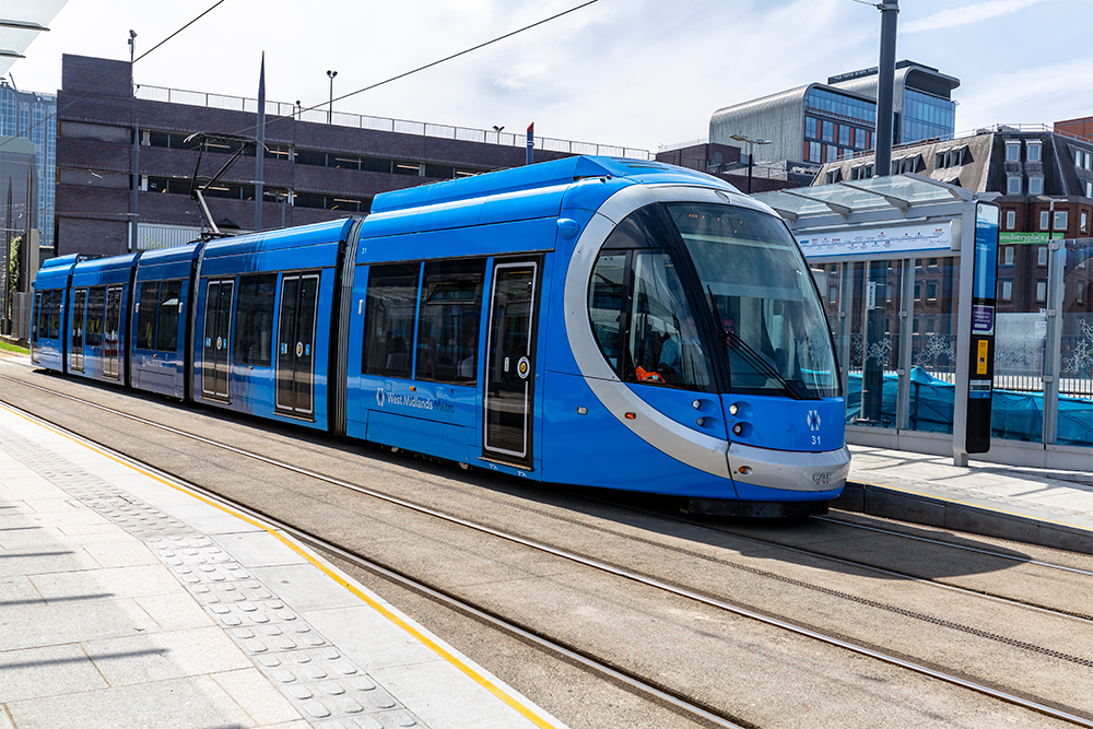 West Midlands Tram at tram stop