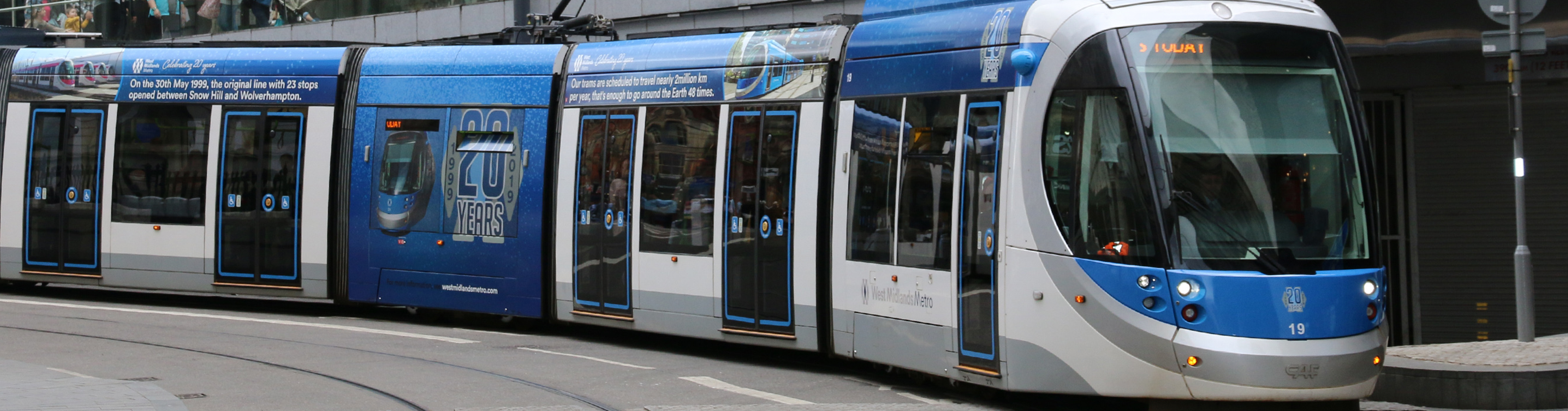 Tram on tracks