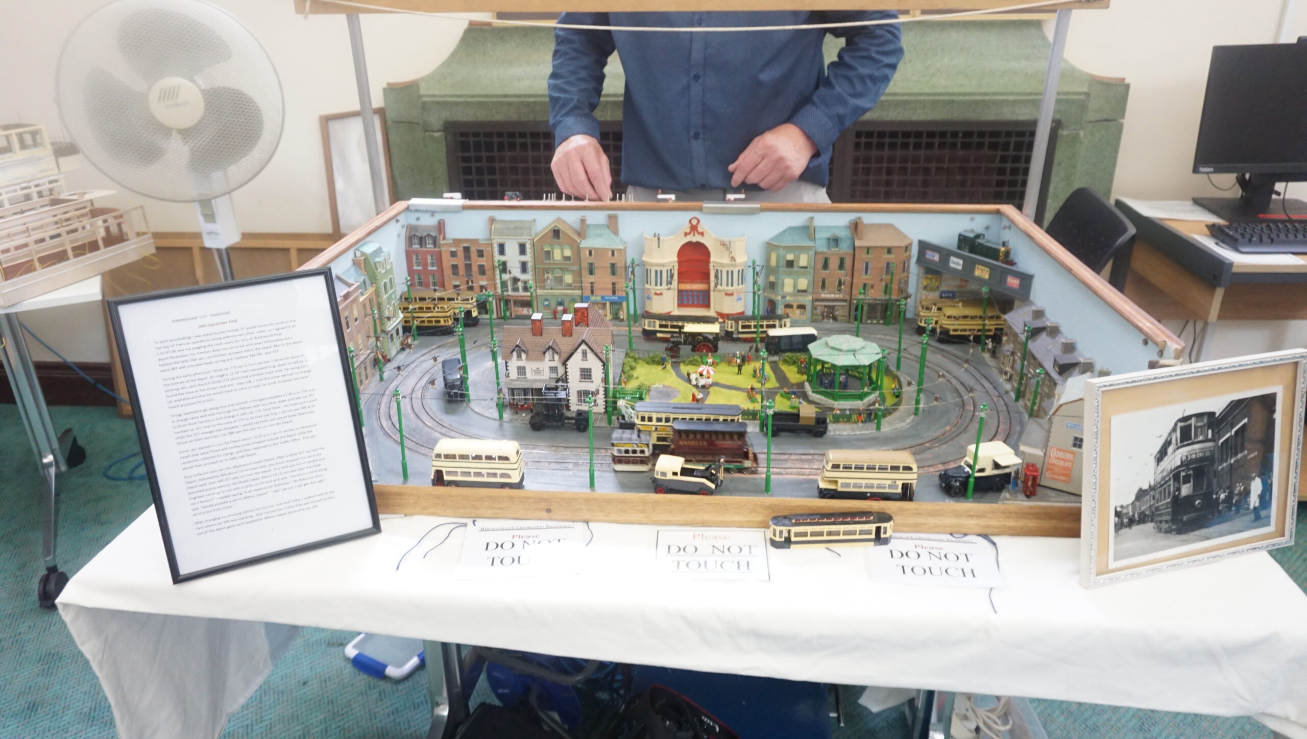 A picture of the model of trams and buses